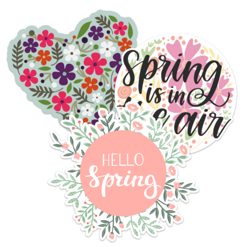 Spring Lettering Stickers Spring Stickers & Decals | Floral, Cute, and Seasonal Designs