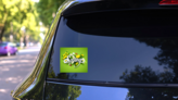 Spring Text With Flowers Stickers on a Rear Car Window (New) example