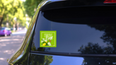 Spring Time With Spring Flowers Stickers on a Rear Car Window (New) example