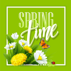 Spring Time With Spring Flowers Stickers