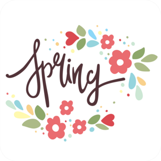 Spring With Flowers Sticker