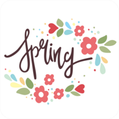 Spring With Flowers Sticker