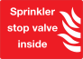 Sprinkler Stop Valve Inside Sign Sticker