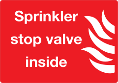 Sprinkler Stop Valve Inside Sign Sticker