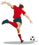 Sprinting Soccer Player and Ball Sticker