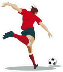 Sprinting Soccer Player and Ball Sticker