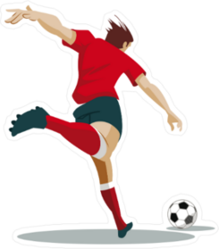 Sprinting Soccer Player and Ball Sticker