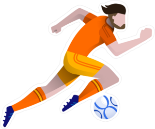 Sprinting Soccer Player Sticker