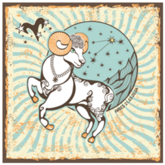 Square Aries Zodiac Sign Constellation Sticker