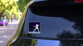 Square Fencing Sticker on a Rear Car Window (New) example