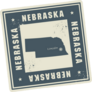 Square Grunge Rubber Stamp Nebraska Sticker