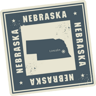 Square Grunge Rubber Stamp Nebraska Sticker