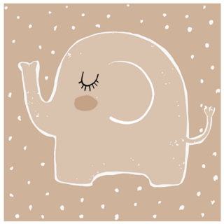 Square Nursery Elephant Sticker
