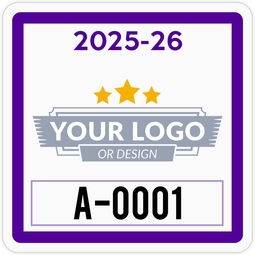 Custom Square Parking Permits – Durable & Fully Personalized