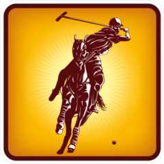 Square Polo Player And Horse Sticker