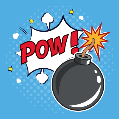 Square Pow Comic Sticker