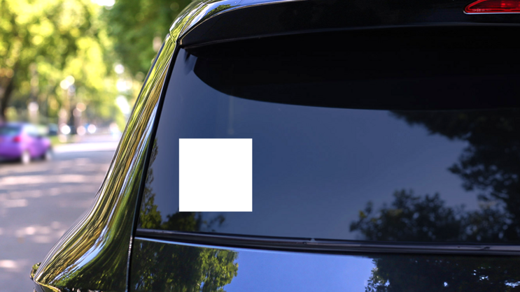 Square Shape Sticker on a Rear Car Window (New) example