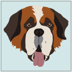 Square St. Bernard Sticker