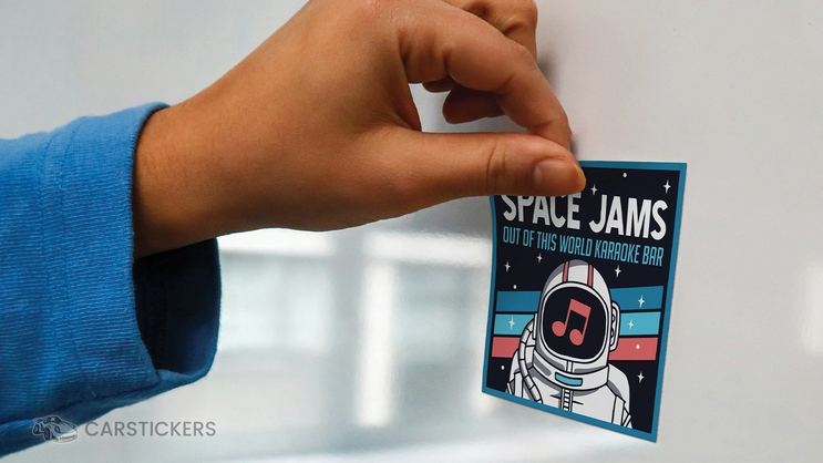 Square Sticker on White Board