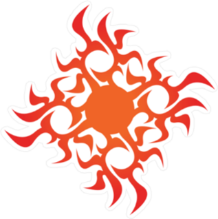 Square Tribal Flame Decoration Sticker