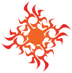 Square Tribal Flame Decoration Sticker