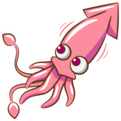 Squid Clipart Cartoon In Pink Sticker