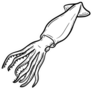 Squid Hand Drawn Outline Doodle Icon Sticker