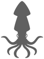 Squid Icon In Grey Sticker