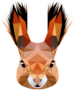 Squirrel Head With Fluffy Ears Low Poly Triangular Sticker