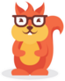 Squirrel Illustration In Glasses Sticker
