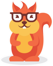 Squirrel Illustration In Glasses Sticker