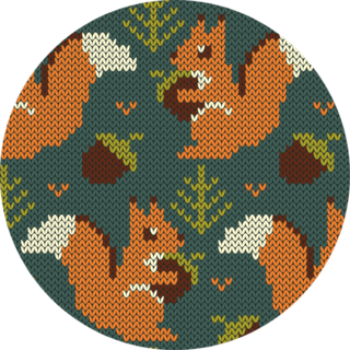 Squirrel Jacquard Knitted Seamless Pattern Sticker