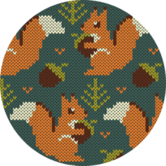 Squirrel Jacquard Knitted Seamless Pattern Sticker