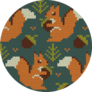 Squirrel Jacquard Knitted Seamless Pattern Sticker