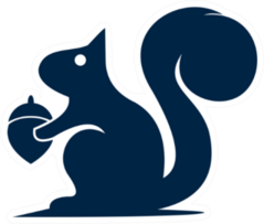 Squirrel Logo Design Navy Blue Sticker