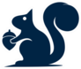 Squirrel Logo Design Navy Blue Sticker