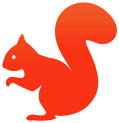 Squirrel Sitting Icon Red Sticker