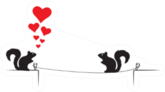 Squirrels Silhouettes On Wire In Love Sticker
