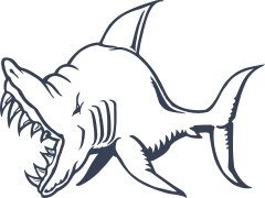 Squished Shark With Large Teeth Sticker