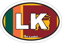 Sri Lanka Lk Flag Oval Sticker