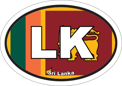 Sri Lanka Lk Flag Oval Sticker