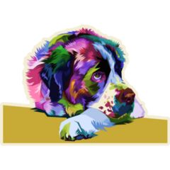 St Bernard Art Sticker