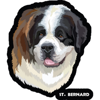 St. Bernard Black Sticker