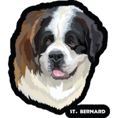 St. Bernard Black Sticker