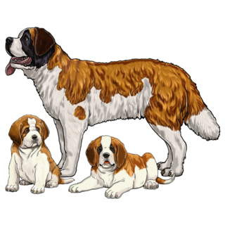 St Bernard Family Sticker