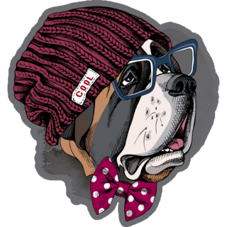 St. Bernard Hipster Sticker