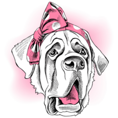 St. Bernard In Headband Sticker