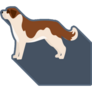 St. Bernard On Navy Sticker