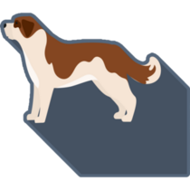 St. Bernard On Navy Sticker