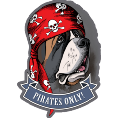 St. Bernard Pirate Sticker